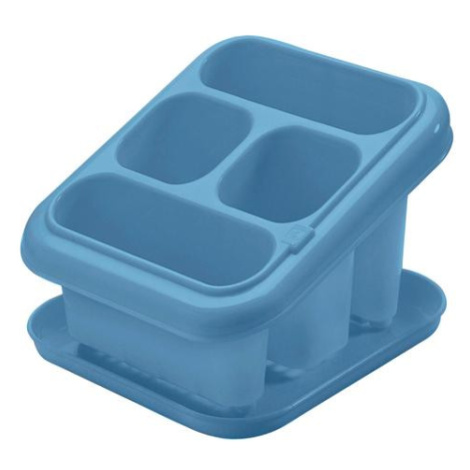 Tontarelli Plastový odkapávač na příbory s podnosem modrý