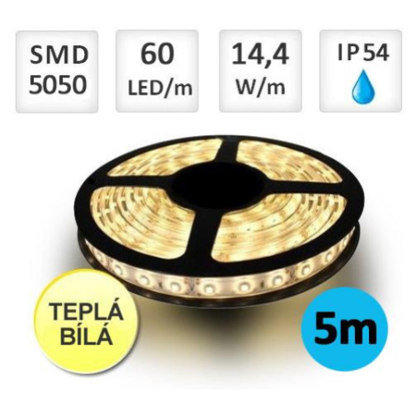 LED21 LED pásek 5m 14,4W/m 60ks/m 5050 Teplá bílá voděodolný