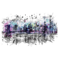 Ilustrace Modern Art NEW YORK CITY Skyline Splashes, Melanie Viola, 40x26.7 cm