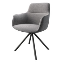 DELIFE Otočná židle Pejo-Flex světle šedá texturovaná tkanina křížová podnož kulatá otočná
