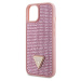 Guess Rhinestones Triangle Metal Logo Kryt pro iPhone 15 růžový