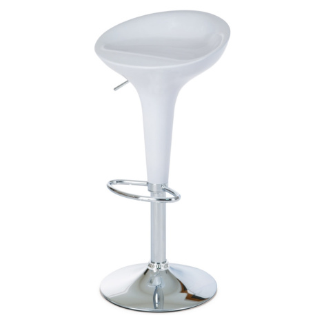 Barová židle NIPPON, bílá/plast chrom Autronic