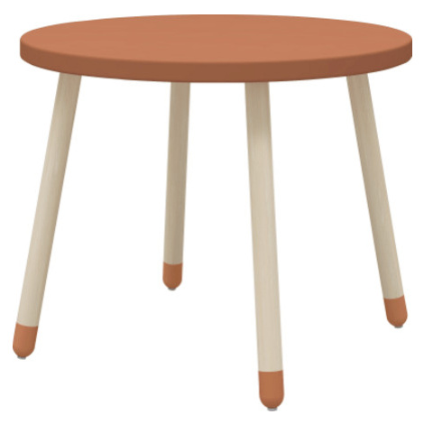 Flexa Dřevěný kulatý stůl pro děti červený Dots