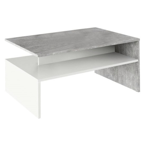 Konferenční stolek DAMOLI, beton/bílý Tempo Kondela