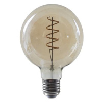 LED Spiral Filament žárovka Globe G95 Amber 4W/230V/E27/1800K/270Lm/360°/Dim