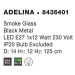 NOVA LUCE závěsné svítidlo ADELINA kouřové sklo černý kov E27 1x12W 230V IP20 bez žárovky 843640