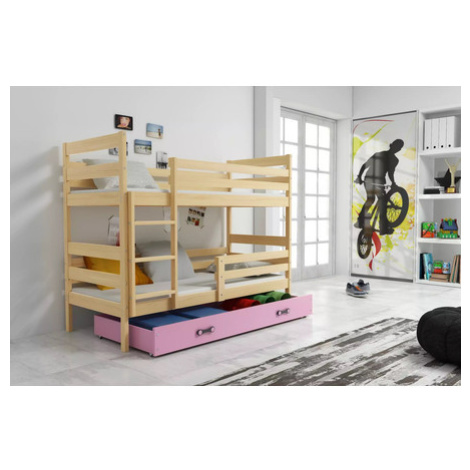 Dětská patrová postel ERYK 80x160 cm - borovice Růžová BMS