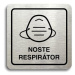 Accept Piktogram "noste respirátor IV" (80 × 80 mm) (stříbrná tabulka - černý tisk)