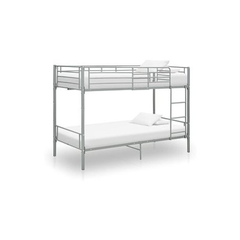 SHUMEE poschoďová postel 90 × 200 cm, kov, šedá