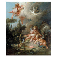 Obrazová reprodukce The Angel Detail Love Target. Painting by Francois Boucher, Boucher, Francoi