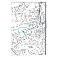 Mapa Cork white, (26.7 x 40 cm)