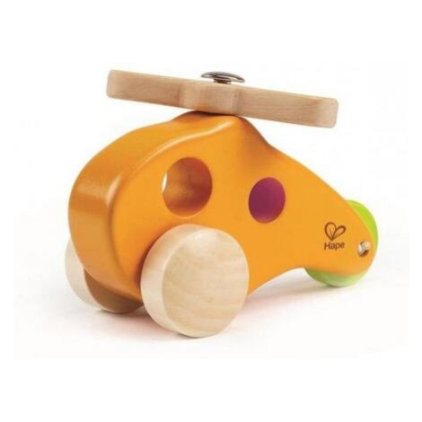 HAPE DŘEVO Baby helikoptera mini oranžová