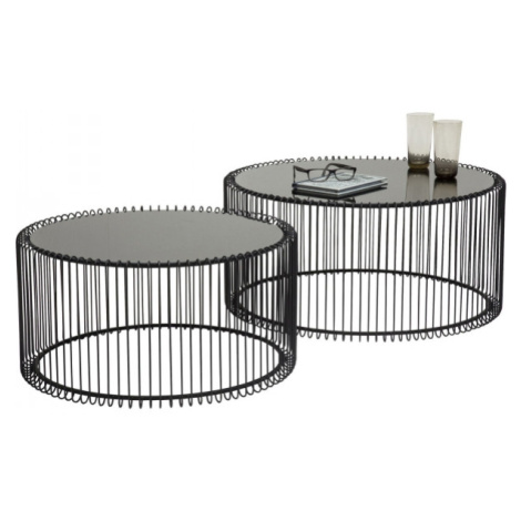 KARE Design Konferenční stolek Wire Black (2/Set)