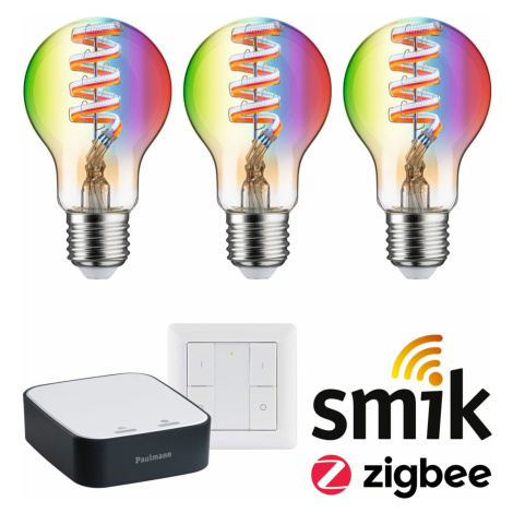 PAULMANN Startovací sada Smart Home Zigbee 3.0 LED žárovka Gateway + Filament 230V LED žárovka E