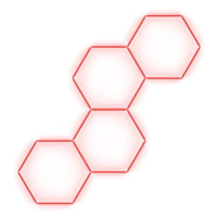 Escape6 Kompletní LED hexagonové svítidlo červené, rozměr 4 elementy 166 × 288 cm