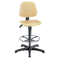 bimos Pracovní otočná židle, s přestavováním výšky plynovým pístem, bukové vrstvené dřevo, s pod