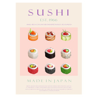 Ilustrace Sushi Est. 1966, Rikke Londager Boisen, (30 x 40 cm)