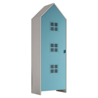 Modro-bílá dětská šatní skříň z borovicového dřeva 37x172 cm Casami Bruges – Vipack