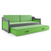 BMS Dětská postel s přistýlkou DAWID | šedá 90 x 200 cm Barva: Zelená