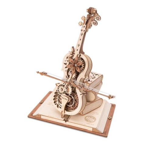 Hračka Robotime dřevěné mechanické puzzle Kouzelné violoncello (elektrický pohon)