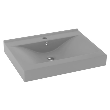 vidaXL Luxusní umyvadlo otvor na baterii světle šedé 60x46 cm keramika