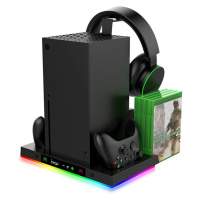 iPega XBX023S multifunkční nabíjecí RGB stojan s chlazením pro Xbox Series X