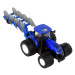 mamido  Traktor na dálkové ovládání 1:24 s kovovým pluhem modrý RC