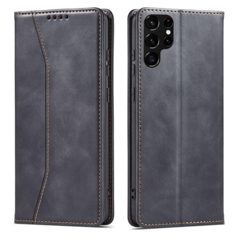Magnet Fancy Case elegantní knížkové pouzdro na Samsung Galaxy S22 ULTRA 5G Black