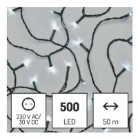 Vánoční osvětlení EMOS D4AC06 ZY0806T 500LED řetěz 50m studená bílá s časovačem