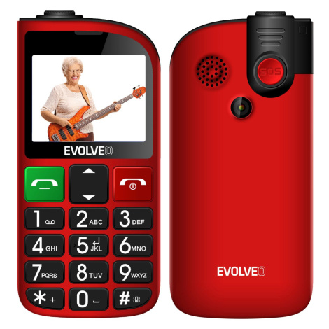 EVOLVEO EasyPhone FL, mobilní telefon pro seniory s nabíjecím stojánkem, červená