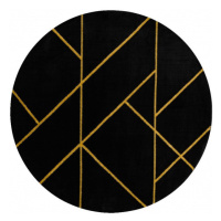 Dywany Łuszczów Kusový koberec Emerald geometric 1012 black and gold kruh - 160x160 (průměr) kru