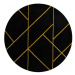 Dywany Łuszczów Kusový koberec Emerald geometric 1012 black and gold kruh - 160x160 (průměr) kru