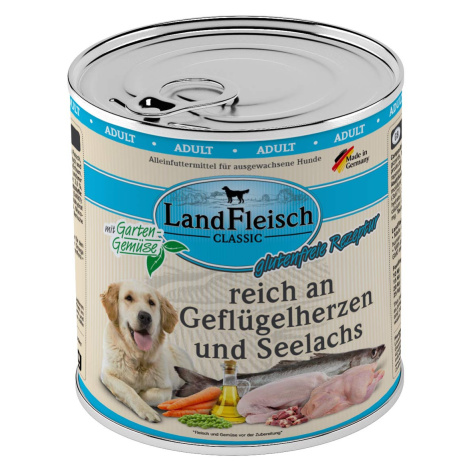 LandFleisch Dog Classic drůbeží srdce a treska tmavá 6 × 800 g Landfleisch Pur