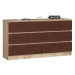 Ak furniture Komoda Rollo K 138,4 cm dub sonoma/wenge