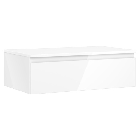 MEXEN/S Orio koupelnová skříňka pod umyvadlo 80 cm s deskou, 1 šuplík, bílá lesk 91A10-08023-1-B