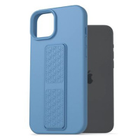 AlzaGuard Liquid Silicone Case with Stand pro iPhone 15 Plus modré