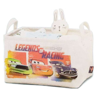 Dětský textilní úložný koš Living / 32 x 23 x 19 cm / bílá / Disney Pixar Cars