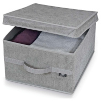 Šedý úložný box Domopak Stone Large, 50 x 38 cm