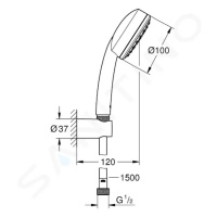 Grohe 26084002 - Sprchová souprava Cosmopolitan 100, 1 proud, chrom