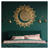Dřevěná mandala na stěnu - Slunce a měsíc
