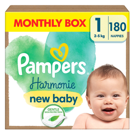 Pampers Harmonie Baby Dětské Plenky Velikost 1, 180 Plenek, 2kg-5kg