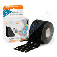 BronVit Sport Kinesio Tape děrovaný černá 5mx50mm