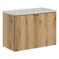 Comad Závěsná skříňka pod umyvadlo Nova Oak II s deskou 80 cm bílá/dub coast evoke