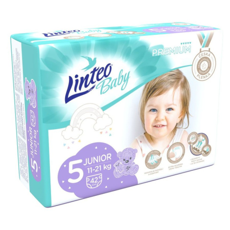 Linteo Baby PREMIUM 5 Junior 11-21 kg dětské plenky 42 ks Linteobaby