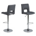 Dkton Designová barová židle Almonzo tmavě šedá / chromová