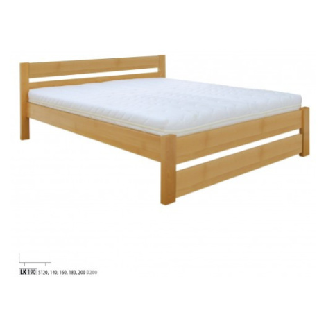 Manželská posteľ - masív LK190 | 140cm buk Moření: Olše - skladová zásoba 1 ks Drewmax