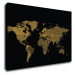 Impresi Obraz Mapa světa černo zlatá - 60 x 40 cm