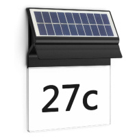 Philips Enkara solární venkovní LED osvětlení domovního čísla 0,2W 17lm 2700K IP44, černé
