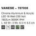 NOVA LUCE nástěnné svítidlo nad zrcadlo VANESE chromovaný hliník a akryl LED 18W 3000K IP44 7870