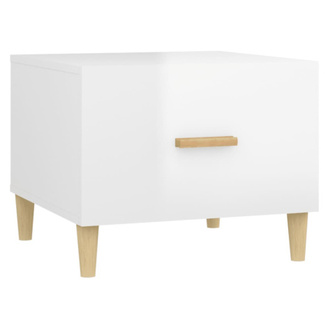 vidaXL Konferenční stolek lesklý bílý 50 x 50 x 40 cm kompozitní dřevo